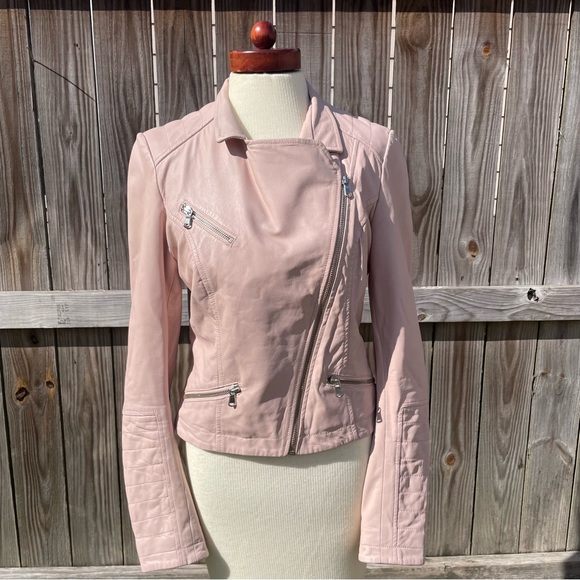 Kenna T Leather Moto Jscket Pink Womens sz Small - Picture 5 of 11